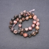 Rhodonite natural stone beads, faceted, 8x10 mm, 40 cm strand