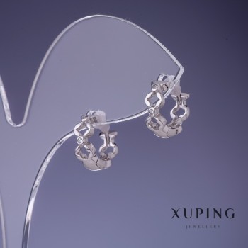 Discount! Xuping earrings 4.5×12 mm rhodium