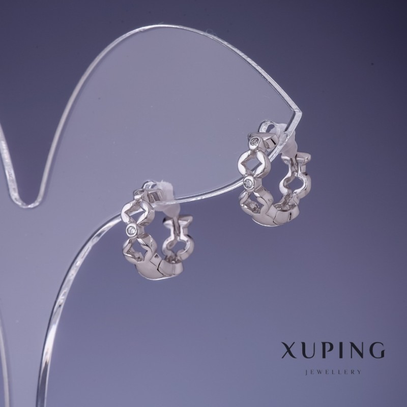 Discount! Xuping earrings 4.5×12 mm rhodium