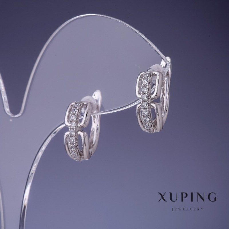 Earrings Xuping 6x14mm Rhodium
