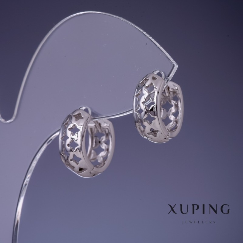 Xuping earrings 15x6 mm rhodium