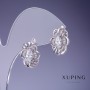 Xuping Earrings with White Crystals 17x12 mm Rhodium