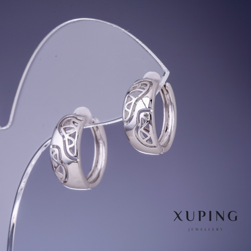 Xuping Earrings 16×7.5 mm Rhodium