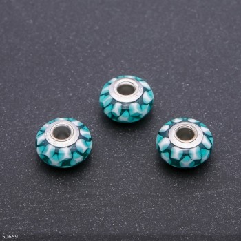 Pandora Bead plastic, diameter 15x8mm, hole diameter 4.5mm (3 pcs)
