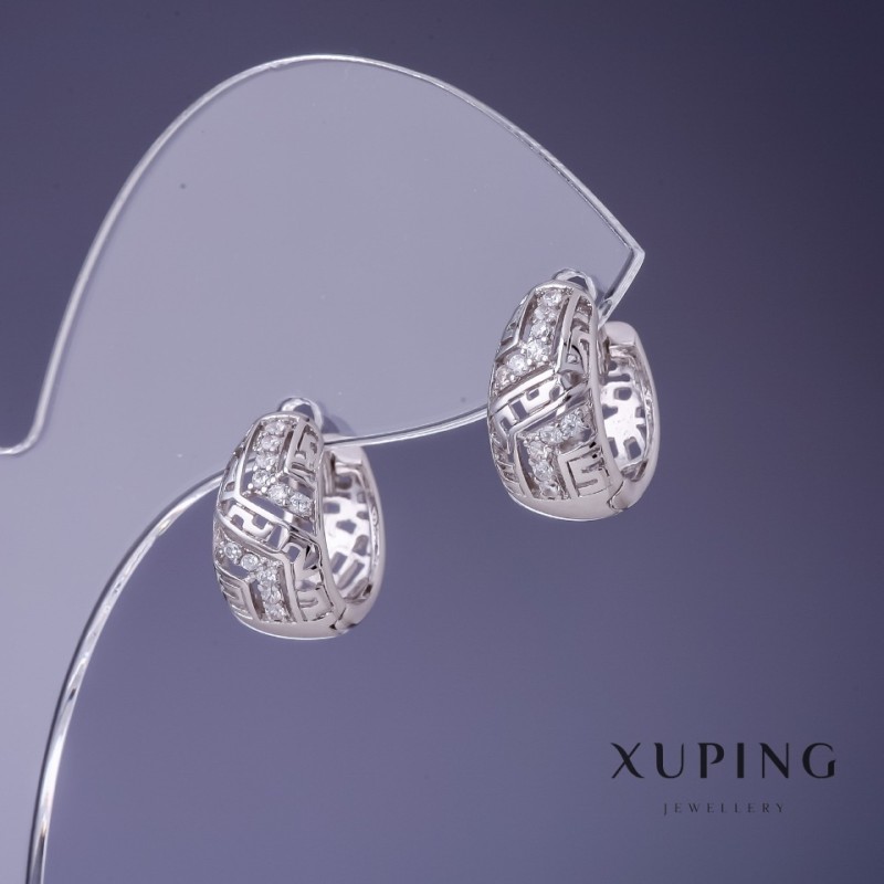 Sale! Xuping Earrings 14x8mm Rhodium