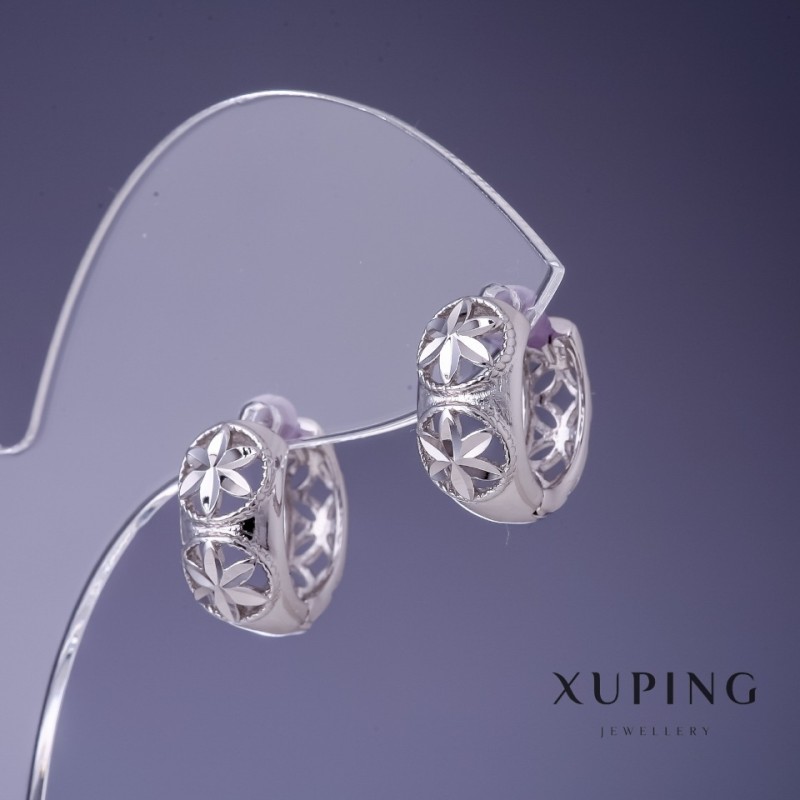 Earrings Xuping 8x14mm rhodium