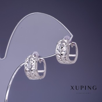 Xuping 7x11mm Rhodium Earrings