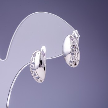 Xuping 16x8mm Rhodium Earrings