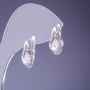 Xuping Earrings with White Cubic Zirconia 16x9mm Rhodium