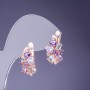Earrings with multicolored crystals 19x10mm gold-tone metal