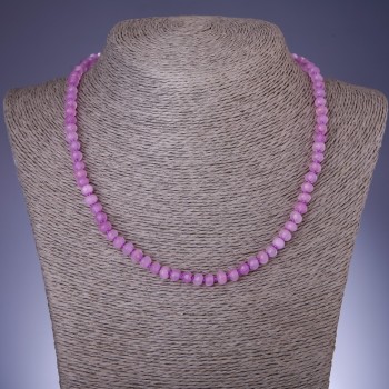 Necklace of natural stone 'Rose Quartz' (imitation) faceted rondelles, diameter 6x4 mm, length 45 cm