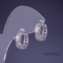 Earrings Xuping 15x6mm rhodium with white crystals