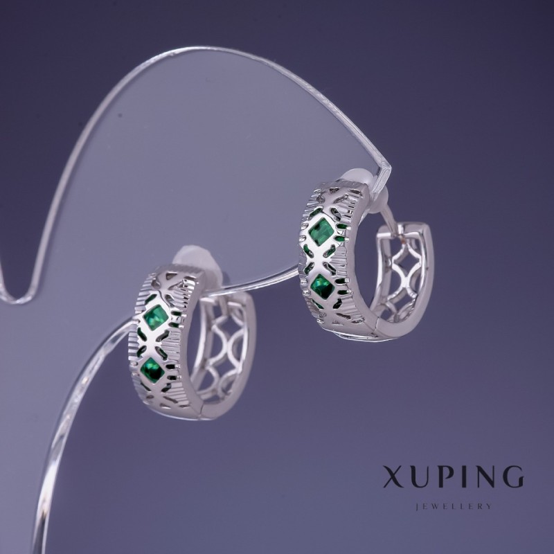 Xuping 6x14mm rhodium earrings