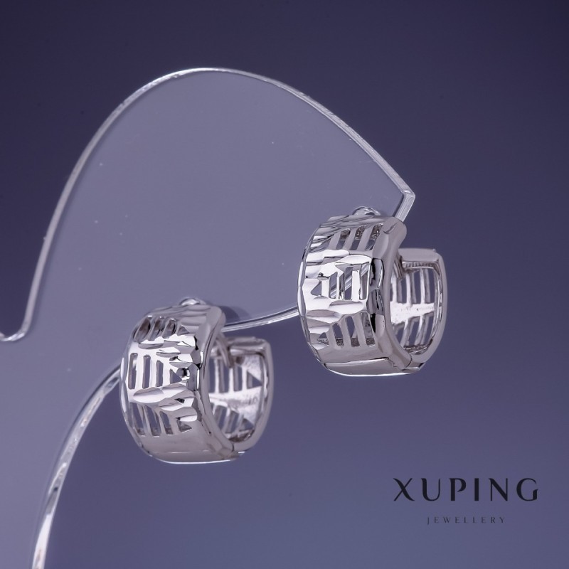Earrings Xuping 13x9mm Rhodium