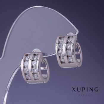 Discount! Xuping 9x14mm rhodium earrings