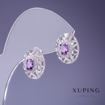 Sale! Xuping 15x12 mm Rhodium Earrings