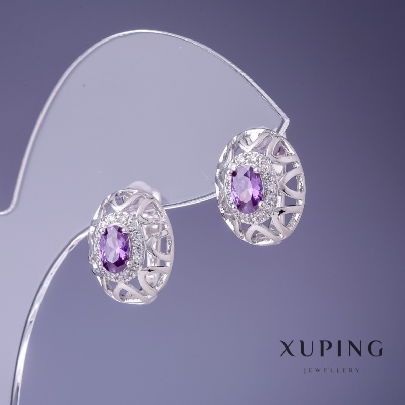 Sale! Xuping 15x12 mm Rhodium Earrings