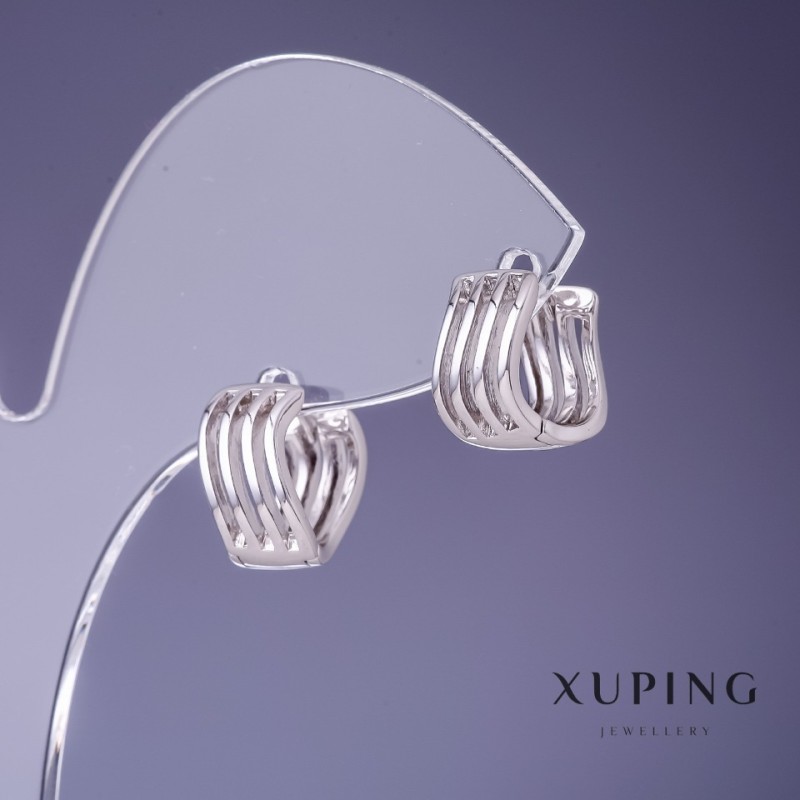 Earrings Xuping 7x12mm rhodium