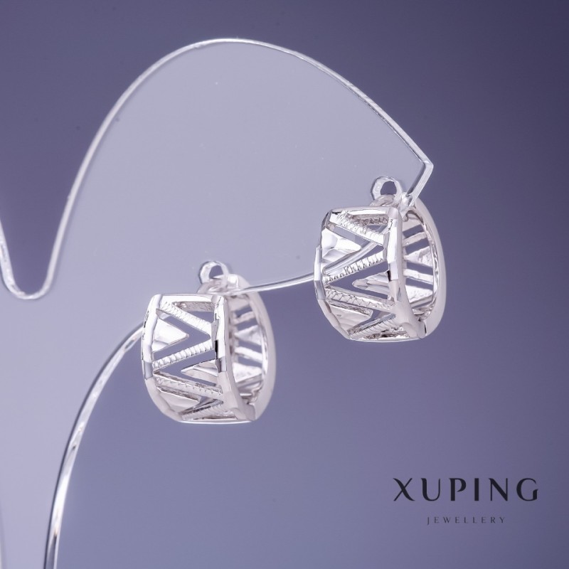 Discount! Xuping 9x14mm Rhodium Earrings