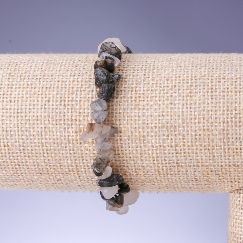 Rutilated quartz chip bracelet, 18 cm long