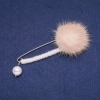 Discount! Mink fur brooch with English pin, diameter 45mm, length 100mm
