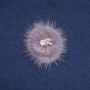 Discount! Gray mink fur brooch with a flower, 50 mm diameter
