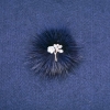 Discount! Blue mink fur brooch with a flower, 50 mm diameter