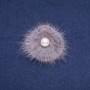 Discount! Gray mink fur brooch with bead, 50 mm diameter