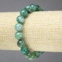 Elastic bracelet with natural green eye agate, smooth beads, 10 mm diameter+