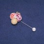 Fabric brooch pin "Boutonniere" 92x35mm