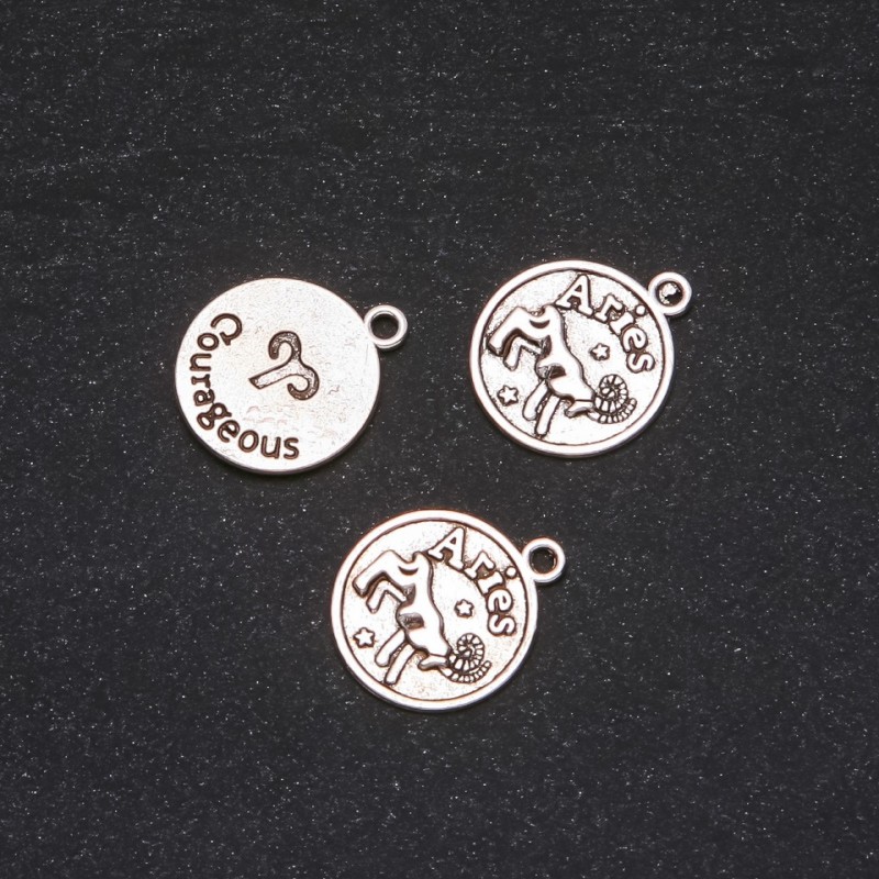 Pendant fittings Zodiac Aries, 17 mm diameter, packaging 20 g ± 12 pcs