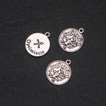 Pendant Finding Zodiac Sagittarius, diameter 17 mm, packaging 20 g ± 10 pcs