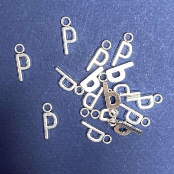 Discount! Pendant hardware Letter 'P' 17x7 mm packaging 20 g (+- 30 pcs)