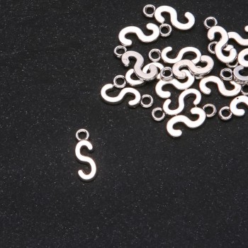 Pendant finding Letter 'S' 17x7mm, packaging 20 g (approx. 30 pcs)