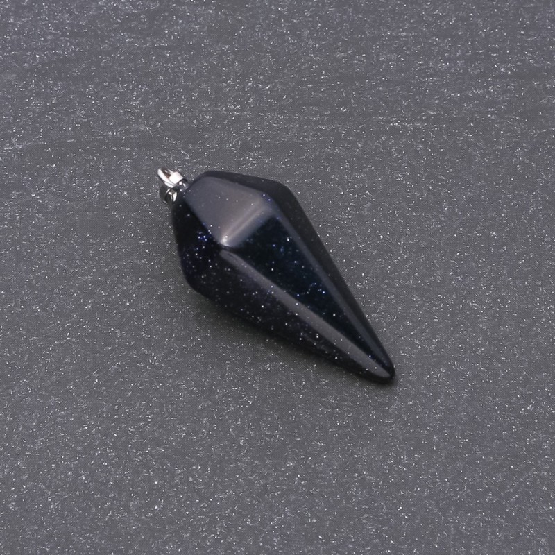 Pendant 'Pendulum' Blue Sand Aventurine Night of Cairo 40x30x13mm