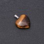 Heart Pendant with Natural Tiger's Eye, 19x19x26 mm