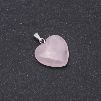 Heart Pendant Pink Quartz 19x19x26mm