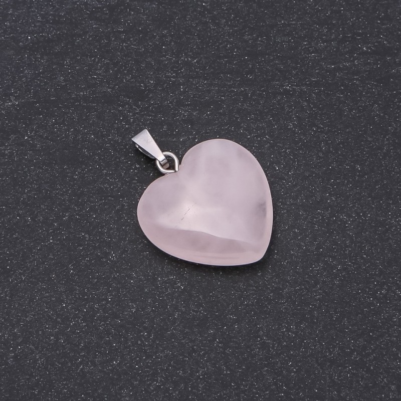 Heart Pendant Pink Quartz 19x19x26mm
