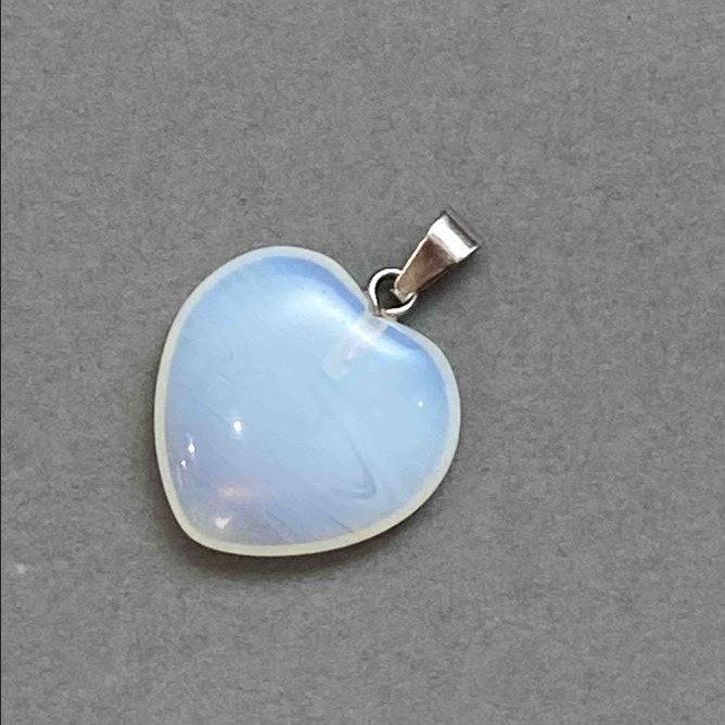 Heart Moonstone Pendant (synthetic) 19×19×26mm