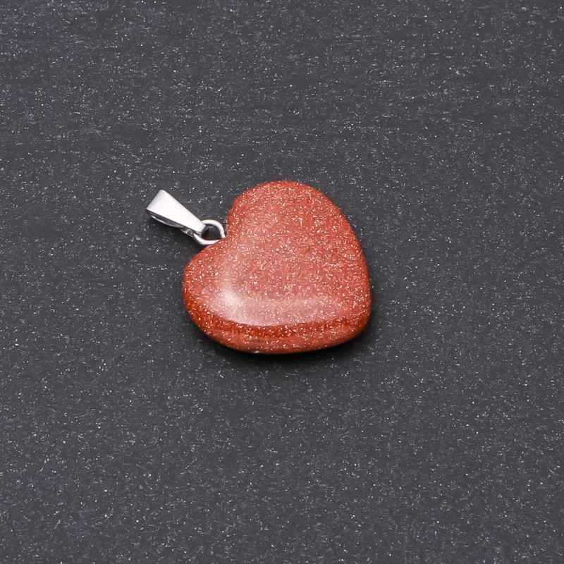 Heart Aventurine Pendant 'Golden Sand' (synthetic) 19x19x26mm