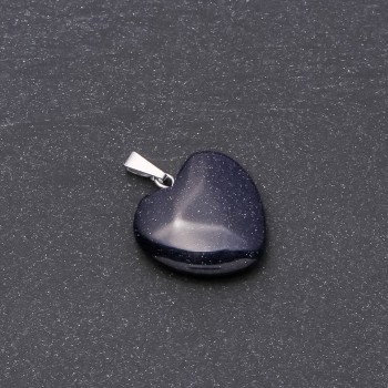 Heart Pendant Aventurine 'Blue Sand Night of Cairo' (Synthetic) 19×19×26mm