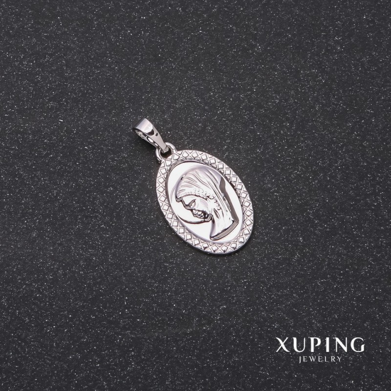 Pendant Xuping 'Face' 25×20×13mm Rhodium-plated