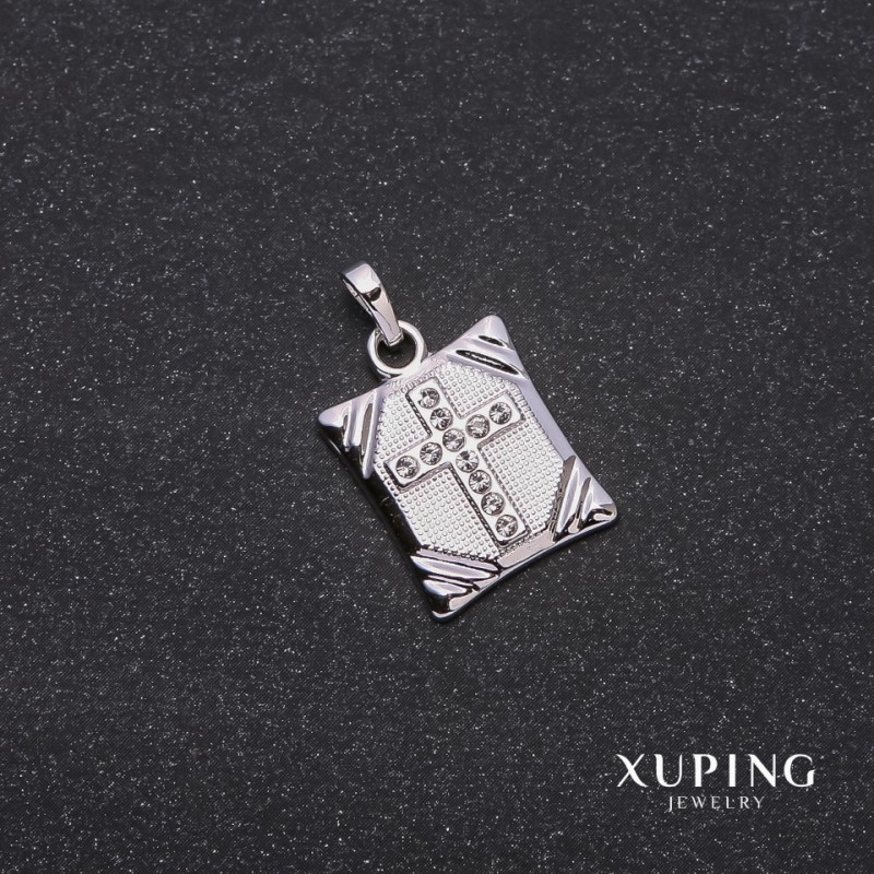 Discount! Xuping Cross Pendant 13x15x23 mm Rhodium