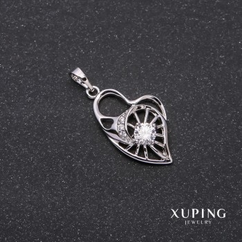 Sale! Xuping Heart Pendant 15x25x31 mm Rhodium