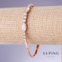 Xuping bracelet with white cubic zirconia, thickness 4–6 mm, length 20 cm, 18K gold plating