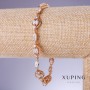 Xuping Bracelet with White Zircons, 4-9 mm Thickness, 19-22 cm Length, 18K Gold Plating