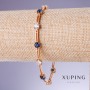 Xuping Bracelet with blue zircons 'Sapphire', 5mm thick, 18–20 cm length, 18K gold plating
