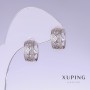 Xuping Earrings, 13 mm long, 7 mm thick, rhodium
