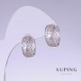 Xuping Earrings, length 17 mm, thickness 7 mm rhodium