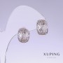 Discount! Xuping Earrings, Length 14mm, Thickness 8mm Rhodium